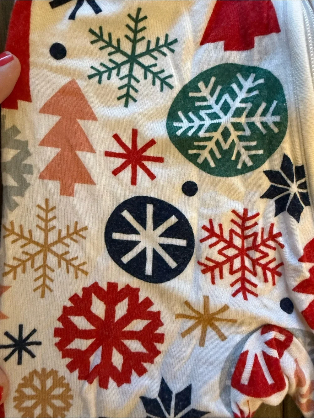 Little Sleepies Modern & Merry print with functional 2 way zipper